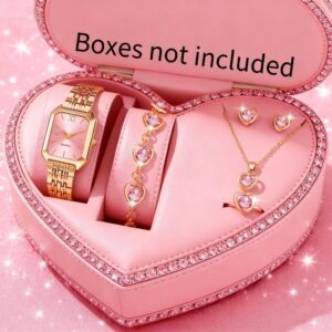 Luxury Pink Heart Watch and Jewelry Box