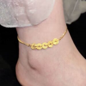 Floral Gold Charm Anklet